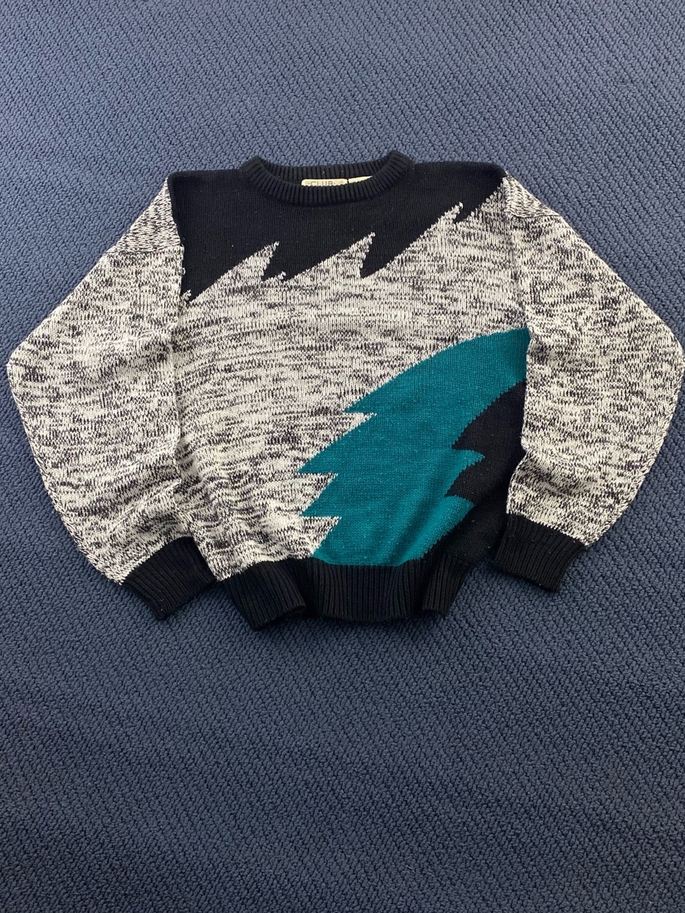 Vintage Shark Pattern Knit Sweater